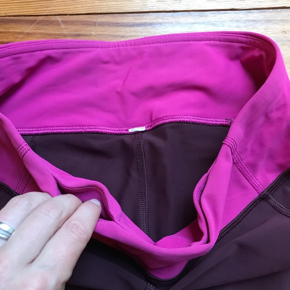 Lululemon Maroon Pink Capris Leggings, EUC, 6 - Picture 2 of 12